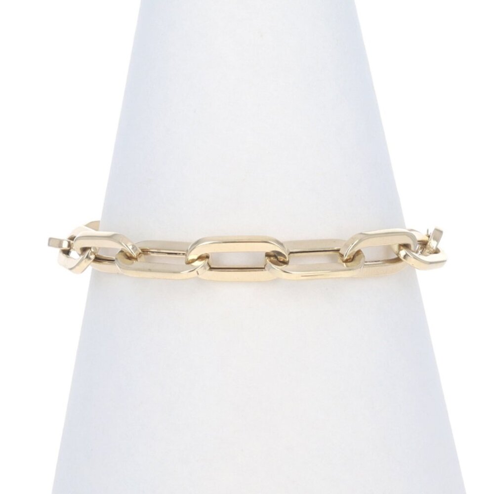 Yellow Gold Paperclip Chain Bracelet 8" 14k